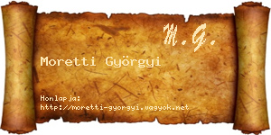 Moretti Györgyi névjegykártya